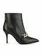 Leder Stiefeletten Damen Schwarz