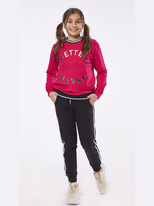 Εβίτα Kids Sweatpants Set Fuchsia 2pcs