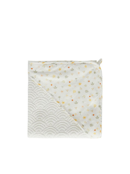Bebejou Baby Bath Towel Hooded Ecru 85x75cm