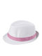 Παιδικό Καπέλο Καβουράκι Υφασμάτινο Λευκό/Ροζ