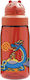 Laken Kids Water Bottle Thermos Dragon Plastic with Straw Red 450ml