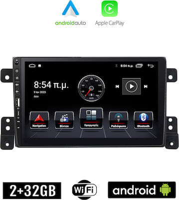 Kirosiwa Ηχοσύστημα Αυτοκινήτου για Suzuki Grand Vitara 2005-2015 (Bluetooth/USB/WiFi/GPS/Apple-Carplay/Android-Auto) με Οθόνη Αφής 9"
