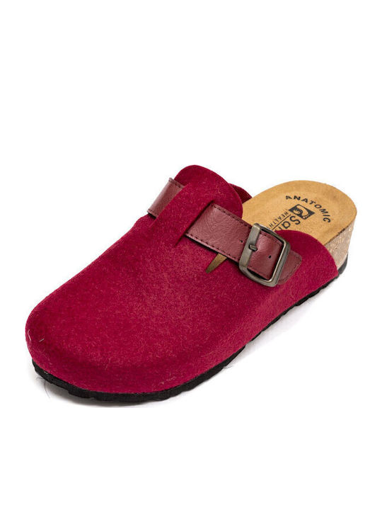 Sanitaire Anatomical Leather Women's Slippers Red