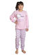 Nina Club Set Top & Bottom Kids Winter Cotton Pyjamas Pink