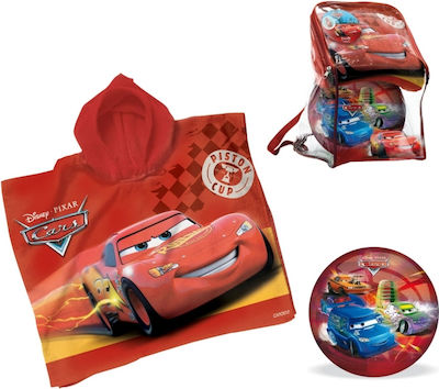 Mondo Toys Kinder Strandponcho Disney Autos Rot 100 x 50cm.