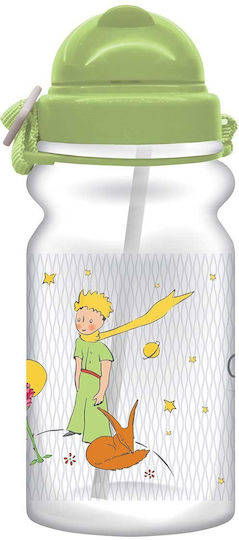 CHartini Poli Little Prince Kids Water Bottle Little Prince Plastic with Straw Green 350ml