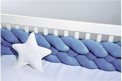 Baby Oliver Crib Bumpers Braided Inside Blue 24x200cm