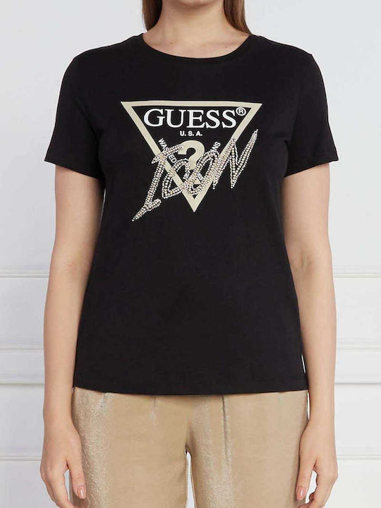 Guess Γυναικείο T-shirt Μαύρο