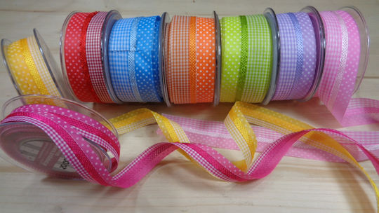 Kappa Decor Fabric Ribbon Polka Dot Yellow 9.2m 1pcs