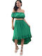 Set with Midi Skirt Green