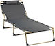 Strandliegen Gray Faltbar mit Kissen 192x68x28cm. 1Stück