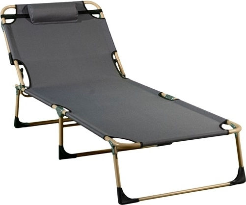 Strandliegen Gray Faltbar mit Kissen 192x68x28cm. 1Stück