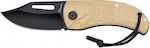 Martinez Albainox wood Pocket Knife Beige with Blade made of Stainless Steel in Sheath