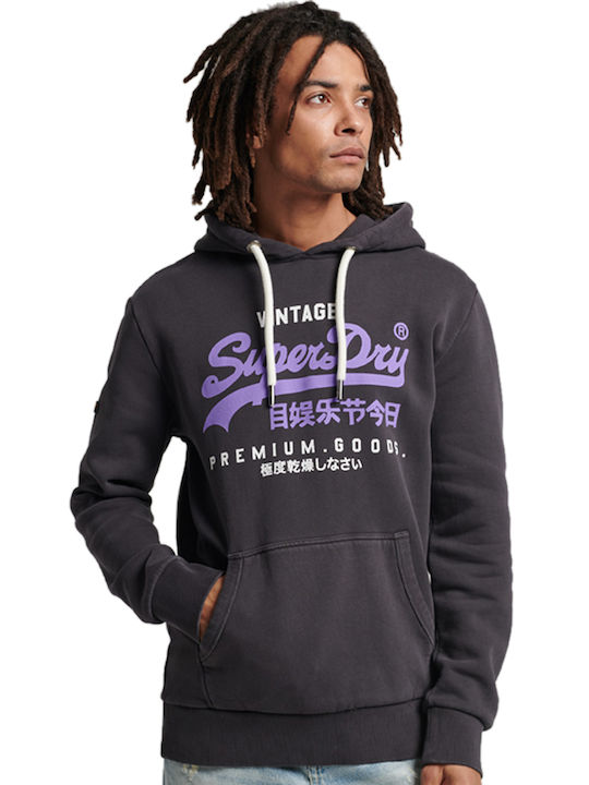 Superdry Men's Sweatshirt with Hood Black