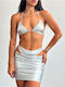 Chica Women's Set with Mini Skirt Silver