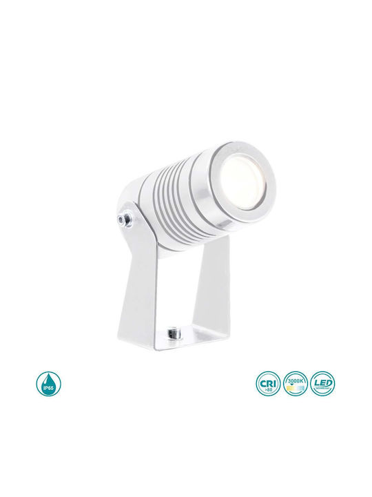 Viokef Outdoor Floor Lamp Projector 4W with Warm White Light IP65 White