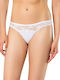 Damen Slip mit Spitze Weiß