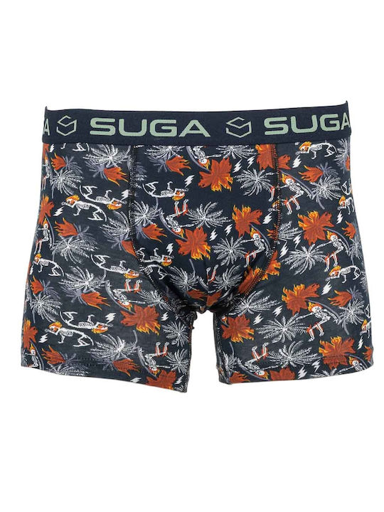 Suga 2907 Herren Boxershorts Blau mit Mustern 1Packung