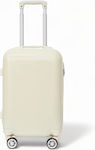 Olia Home Cabin Travel Suitcase Hard Beige with 4 Wheels Height 50cm.