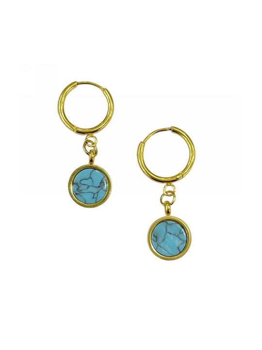 Kostibas Fashion Earrings Hoops from Steel Gold Plated