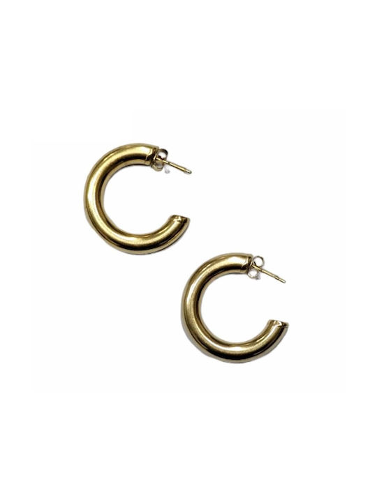 Kostibas Fashion Earrings Hoops made of Steel Gold Plated