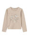 Kids' Shirt Long Sleeve Beige Flowers