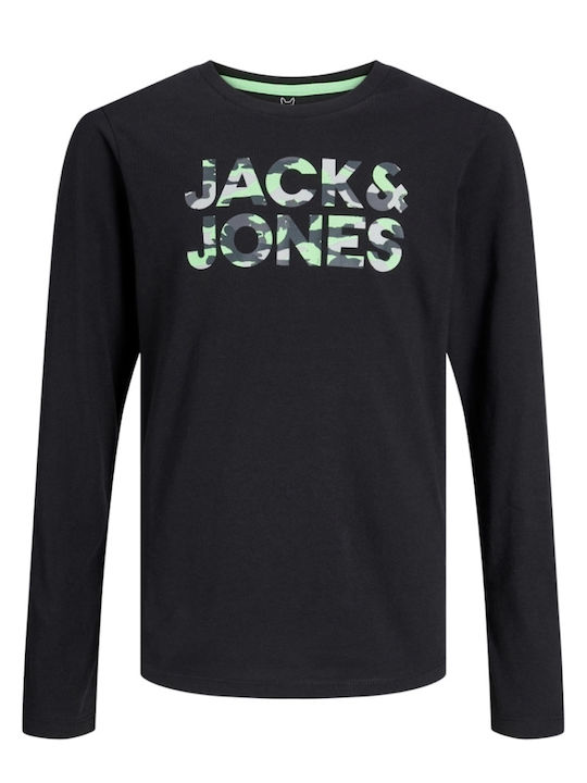 Jack & Jones Bluză pentru copii Cu mâneci lungi Neagră