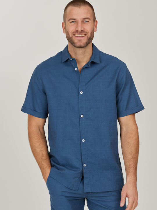 Cruz Men's Shirt Short Sleeve Denim Blue