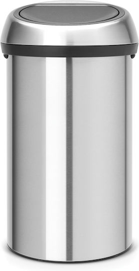 Brabantia Κάδος Απορριμμάτων Μεταλλικός Push Ασημί 60lt