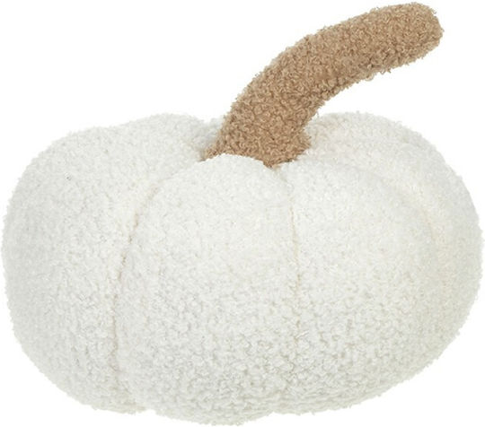 Inart Weihnachtliche Stoff Figur Kürbis Weiß Länge 20cm