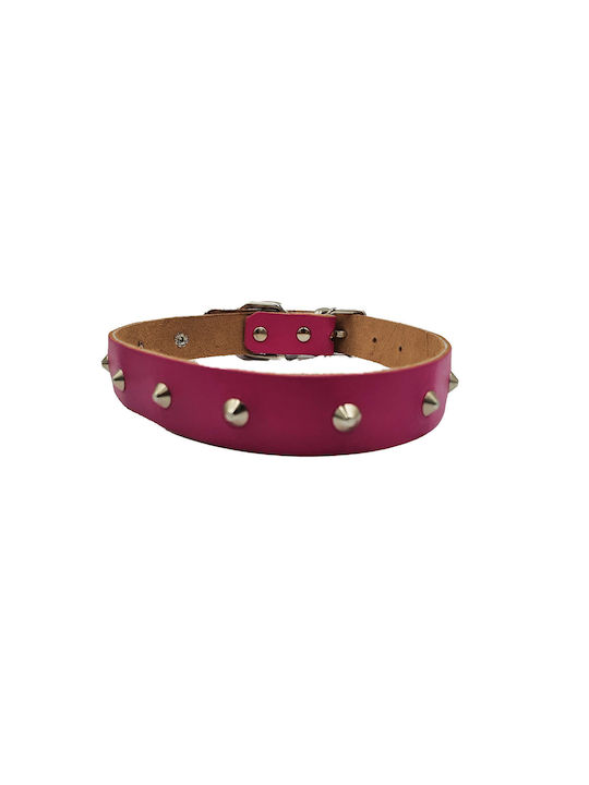ByLeather Hundehalsband Leder in Rosa Farbe Klein 35cm