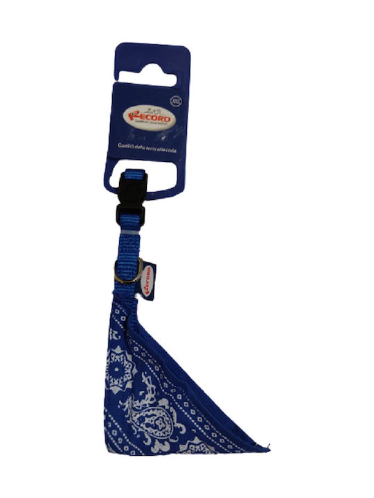 Record Dog Collar with Bandana 30cm XXSmall Blue