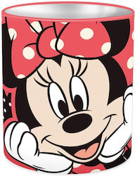 Metal Pencil Case Minnie in Red Color 10x10x11cm.