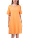MY T Καλοκαιρινό Mini T-shirt Φόρεμα Πορτοκαλί