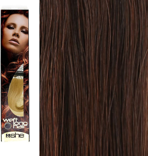 She Hairpieces with Natural Hair in Chestnut Color 4 55cm Weft Long Hair No. 4