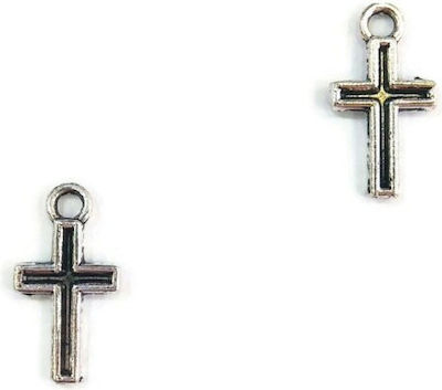 Metallic Pendant Motif for Jewelry in Shape Cross Thickness 15mm.