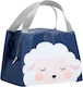 Justnote Lamb School Insulated Hand Lunch Bag 4lt Blue 17 x 15 x 22cm