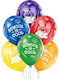 Set of 6 Balloons Latex Multicolour 30cm