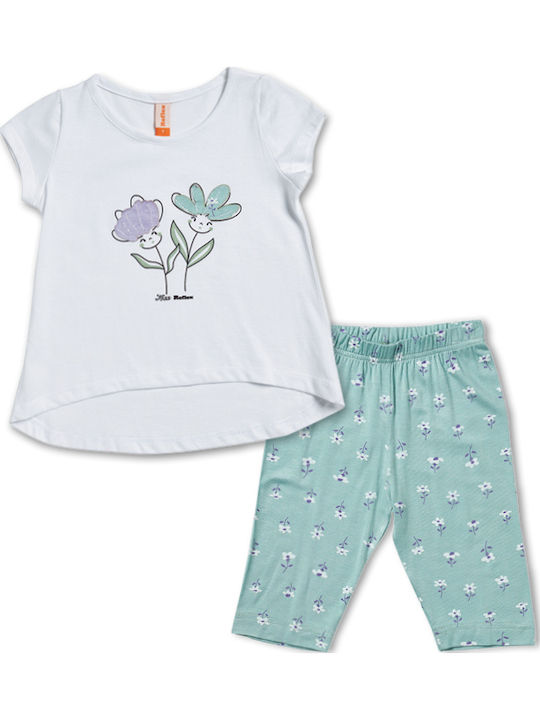 Kinder-Set mit Leggings Sommer 2Stück Weiß
