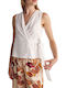 Attrattivo Women's Summer Blouse Sleeveless White