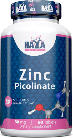 Haya Labs Zinc Picolinat 30mg 60 Comprimate
