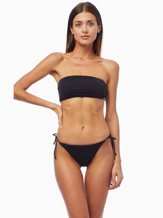 Minerva Bikini Slip with Ties Black