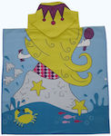 Mermaid Poncho de plajă pentru copii Albastru