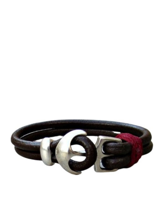 Hillas Men's Bracelet with design Anchor made of Silver