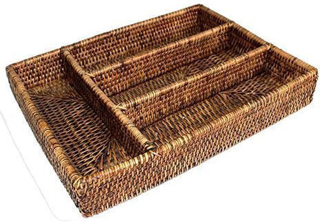 Wooden Drawer Cutlery Tray 34x24x5cm Brown