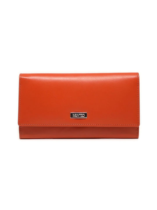 Mentzo Large Leather Women's Wallet Orange