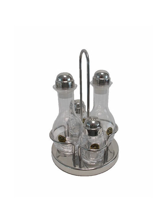 Oil & Vinegar Set with Salt & Pepper Glass