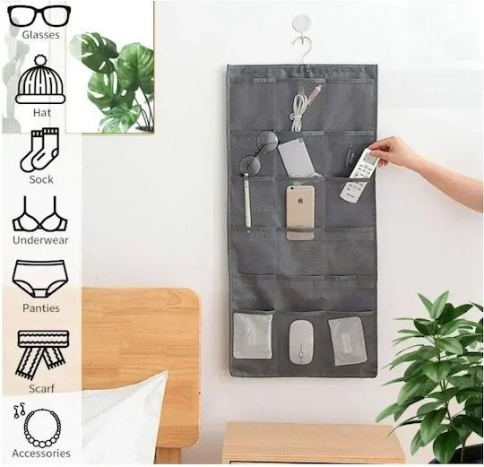 Tpster Fabric Hanging Storage Case for Underwear / Belts in Gray Color 40x78cm 1pcs