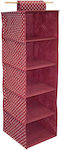 Ordinett Fabric Hanging Storage Case For Clothes in Red Color 33x33x120cm 1pcs