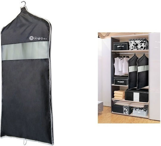 Ordinett Fabric Hanging Storage Case For Coats in Black Color 60x135x135cm 1pcs